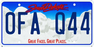 SD license plate 0FAQ44