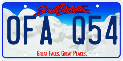 SD license plate 0FAQ54