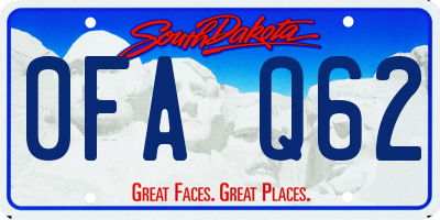 SD license plate 0FAQ62