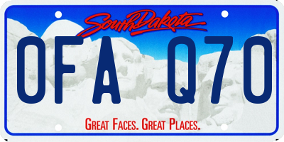 SD license plate 0FAQ70