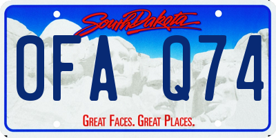 SD license plate 0FAQ74