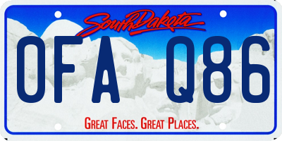 SD license plate 0FAQ86