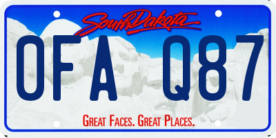 SD license plate 0FAQ87