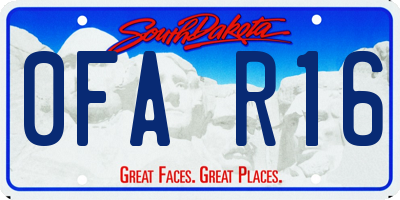 SD license plate 0FAR16
