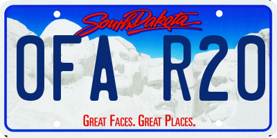 SD license plate 0FAR20