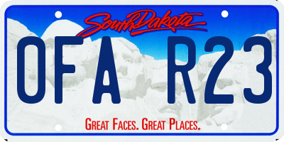 SD license plate 0FAR23