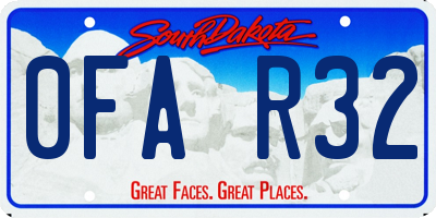 SD license plate 0FAR32