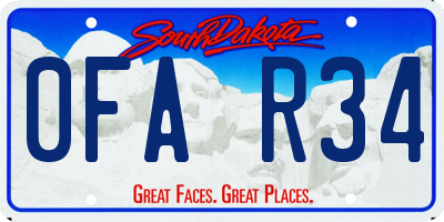 SD license plate 0FAR34