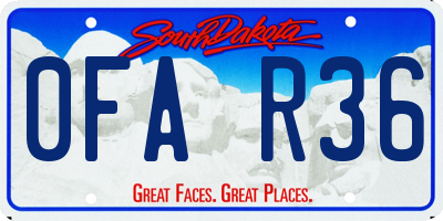 SD license plate 0FAR36