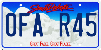 SD license plate 0FAR45