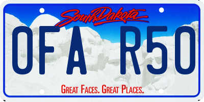 SD license plate 0FAR50
