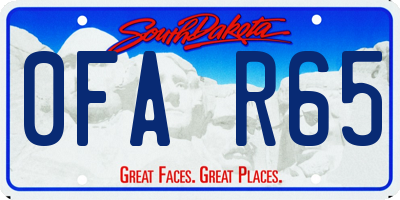 SD license plate 0FAR65
