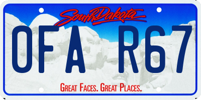 SD license plate 0FAR67