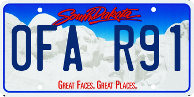 SD license plate 0FAR91
