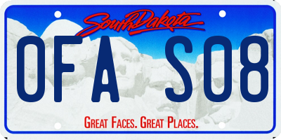 SD license plate 0FAS08