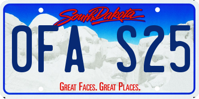 SD license plate 0FAS25