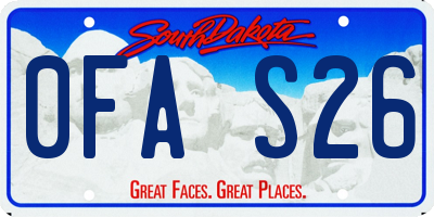 SD license plate 0FAS26