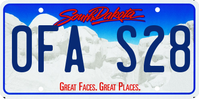 SD license plate 0FAS28