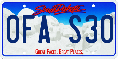 SD license plate 0FAS30