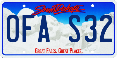 SD license plate 0FAS32