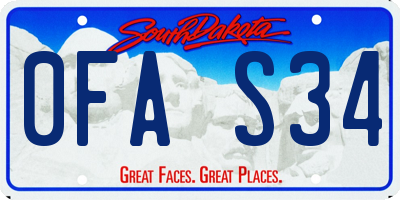 SD license plate 0FAS34