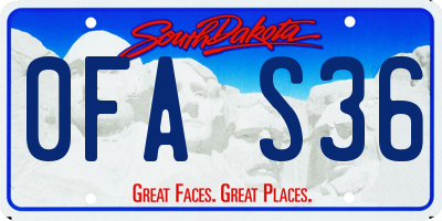 SD license plate 0FAS36