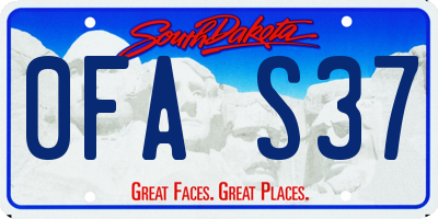 SD license plate 0FAS37