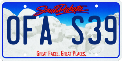 SD license plate 0FAS39