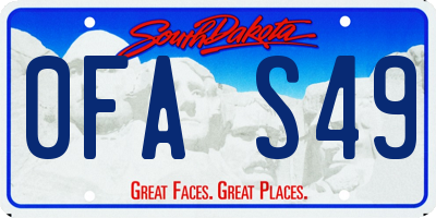 SD license plate 0FAS49