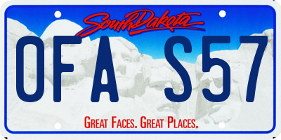 SD license plate 0FAS57