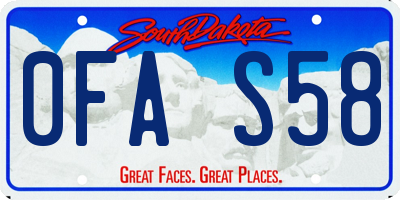 SD license plate 0FAS58