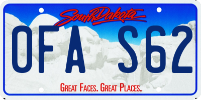 SD license plate 0FAS62