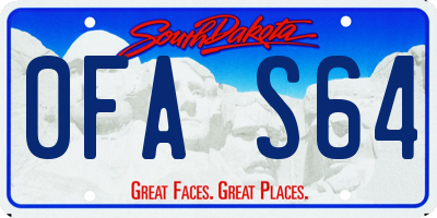 SD license plate 0FAS64