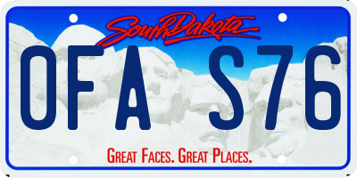 SD license plate 0FAS76
