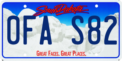 SD license plate 0FAS82