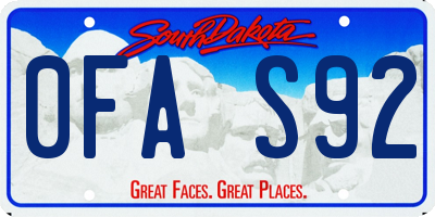 SD license plate 0FAS92