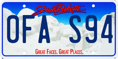 SD license plate 0FAS94