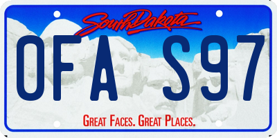 SD license plate 0FAS97