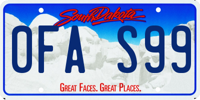 SD license plate 0FAS99
