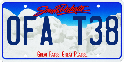 SD license plate 0FAT38