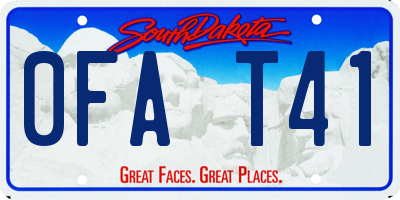 SD license plate 0FAT41