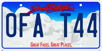 SD license plate 0FAT44