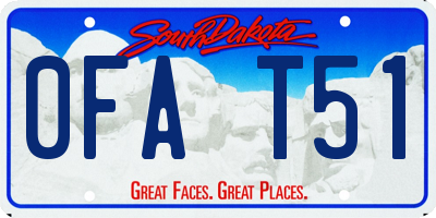 SD license plate 0FAT51
