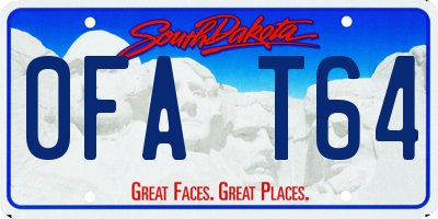 SD license plate 0FAT64