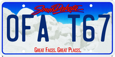 SD license plate 0FAT67