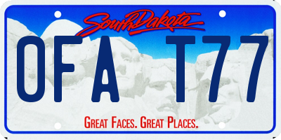 SD license plate 0FAT77