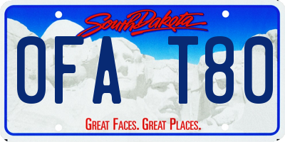SD license plate 0FAT80