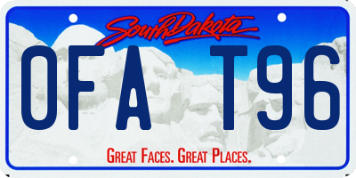 SD license plate 0FAT96