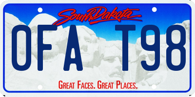 SD license plate 0FAT98