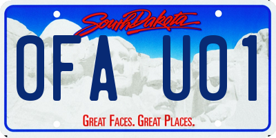 SD license plate 0FAU01